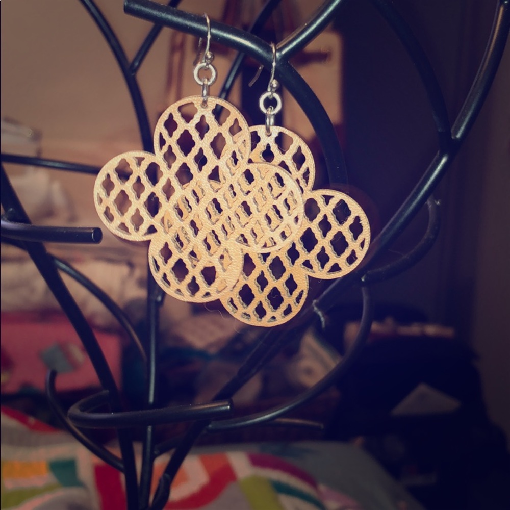 Vegan Leather Lasercut Earrings